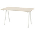 TROTTEN Desk, beige/white, 140x80 cm