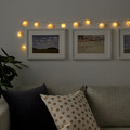 AKTERPORT LED string light with 12 lights, battery operated, Pebbles white