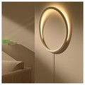 VARMBLIXT LED wall lamp, white metal/circle