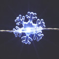 LED Lighting Chain 100 LED Snowflake, indoor, copper, cool white