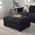 VIMLE Footstool with storage, Saxemara black-blue