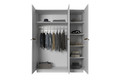 Wardrobe Nicole 150 cm, matt white, gold handles