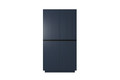 Wardrobe Nicole with Drawer Unit 100 cm, dark blue, black handles