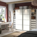 PAX / MEHAMN Wardrobe, white/double sided white, 250x66x201 cm