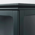 LOMMARP Cabinet with glass doors, dark blue-green, 86x199 cm