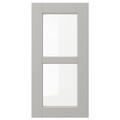 LERHYTTAN Glass door, light grey, 30x60 cm