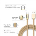 V-TAC Cable microUSB M 1m 2.4A, gold