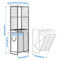 JOSTEIN Shelving unit with bags+grid, in/outdoor wire/transparent white, 62x40/76x180 cm