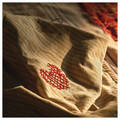 MÄVINN Cushion cover, beige red/heart, 50x50 cm