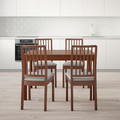 EKEDALEN / EKEDALEN Table and 4 chairs, brown, Orrsta light grey, 120/180 cm