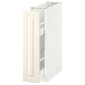METOD Base cabinet/pull-out int fittings, white, Bodbyn off-white, 20x60 cm