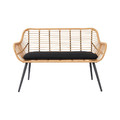 GoodHome Garden Rattan Bench Apolima, beige-black