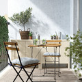 TÄRNÖ Table+2 chairs, outdoor, black/light brown stained/Klösan blue