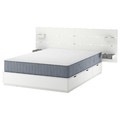 NORDLI Bed frame with storage and mattress, with headboard white/Vågstranda firm, 160x200 cm