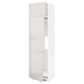 METOD High cab f fridge/freezer w 3 doors, white/Ringhult light grey, 60x60x220 cm