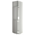 METOD High cab f fridge/freezer w 3 doors, white/Bodbyn grey, 60x60x240 cm