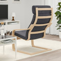 POÄNG Armchair, white stained oak veneer, Hillared anthracite