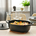 VARDAGEN Casserole with lid, enamelled cast iron matt/black, 6.5 l