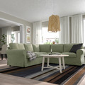 EKTORP Corner sofa, 4-seat, Hakebo grey-green