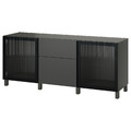 BESTÅ Storage combination with drawers, dark grey Lappviken/Stubbarp/Fällsvik anthracite, 180x42x74 cm