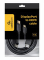 Gembird Cable DisplayPort to HDMI 1.8m