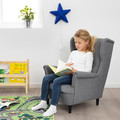 STRANDMON Children's armchair, Vissle grey