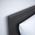 MALM Bed frame, high, w 4 storage boxes, black-brown, Luröy, 140x200 cm