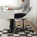 LOBERGET / MALSKÄR Swivel chair + pad, white black/lilac