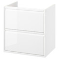 ÄNGSJÖN Wash-stand with drawers, high-gloss white, 60x48x63 cm