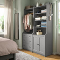 HAUGA Storage combination, grey, 139x46x199 cm