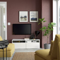 BESTÅ TV bench with drawers, white/Selsviken high-gloss/white, 120x42x39 cm