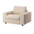 VIMLE Armchair, with wide armrests/Hallarp beige