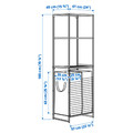 JOSTEIN Shelving unit with bags, in/outdoor wire/transparent white, 61x40/76x180 cm