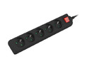 Lanberg Power Strip 5xFR, with circut breaker, full CU, 3m, black