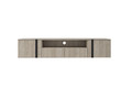 Wall-Mounted TV Cabinet Verica 200 cm, biscuit oak/black handles