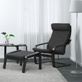 POÄNG Armchair, black-brown, Hillared anthracite