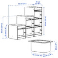 TROFAST Storage combination with boxes, light white stained pine/bright green, 94x44x91 cm