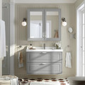 TÄNNFORSEN / RUTSJÖN Wash-stnd w drawers/wash-basin/tap, light grey, 102x49x74 cm