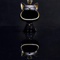 Decorative Figure with Storage Cat, black/gold