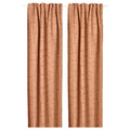 LÖNNSTÄVMAL Block-out curtains, 1 pair, light red-brown, 145x300 cm