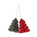 Christmas Hanging Decoration Paper 2pcs, red, grey