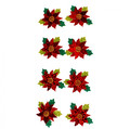 Christmas 3D Decorative Stickers Poinsettia 8pcs