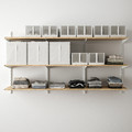 BOAXEL Shelving unit, white/oak, 187x40x101 cm