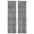 GRÖNKATTFOT Curtains, 1 pair, white/black, 145x300 cm