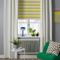 FRIDANS Block-out roller blind, white yellow/striped, 100x195 cm