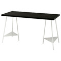 LAGKAPTEN / TILLSLAG Desk, black-brown/white, 140x60 cm