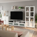 BRIMNES / BURHULT TV storage combination, white, 338x41x190 cm