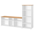 SKRUVBY TV storage combination, white, 216x38x140 cm