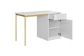 Desk Nicole 120 cm, matt white, gold legs