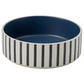 UTSÅDD Pet bowl, stripe pattern black-blue/dark blue, 15 cm